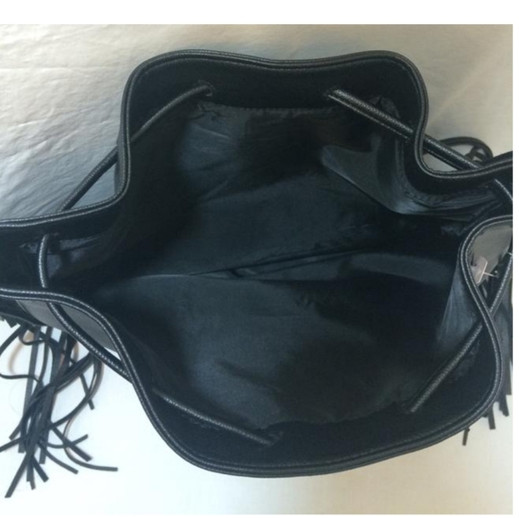 💕Victoria's Secret Fringe Black Faux Leather Backpack💕 - Picture 3 of 8